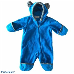 Columbia Fleece Baby Bunting Blue & Gray 0-3 Month